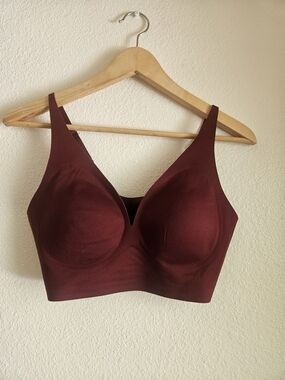 Auden Unlined Seamless Wireless Bralette - Burgundy